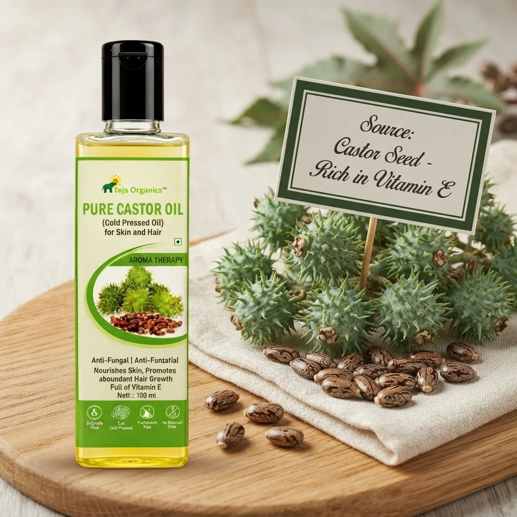 Pure Castor Oil | Cold-pressed Unrefined | Skin and Hair Care | Anti-Fungal | Anti-Bacterial Nourishes Skin, Promotes abundant Hair Growth Full of Vitamin E |