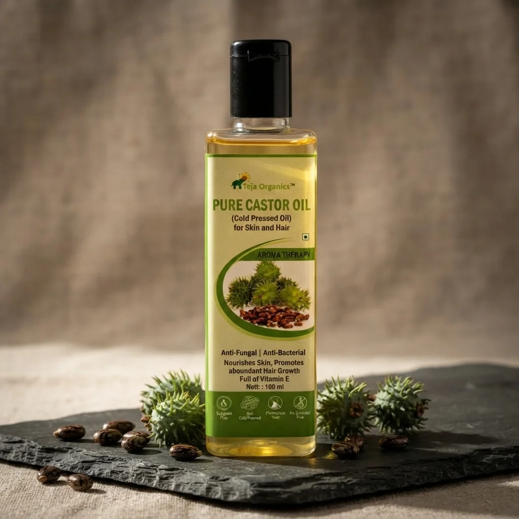 Pure Castor Oil | Cold-pressed Unrefined | Skin and Hair Care | Anti-Fungal | Anti-Bacterial Nourishes Skin, Promotes abundant Hair Growth Full of Vitamin E |