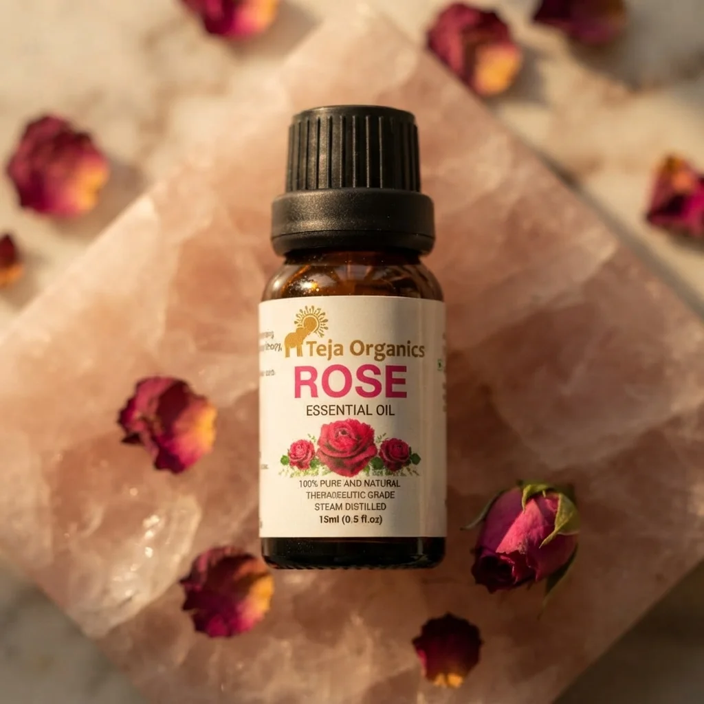 Rose Essential Oil 15ml | 100% Pure & Natural | Luxurious and highly valued  | Soothing, hydrating, and rejuvenating | Skin Tonner | For Face, Diffuser & Cosmetic Products | No Additives