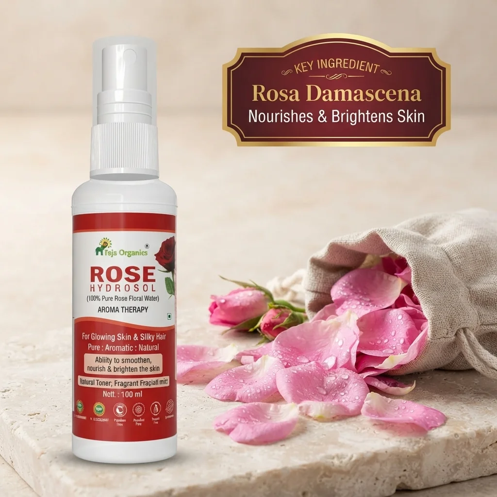 Rose Hydrosol 100ml | 100% Pure Rose Floral Water | FutFragrant Facial mist | Glowing Skin & Silky Hair |  Natural Toner