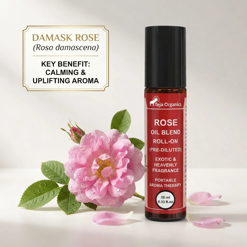 Rose Roll-On 10 ml | Rose Essential Oil Roll On | Floral Fragrance | Supports Relaxation | Skin Hydration | Mood Lifting