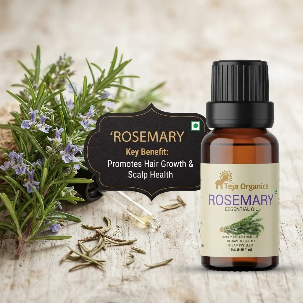 Rosemary Essential Oil 15ml | Fresh, Slightly woody medicinal scent | Hair strengthening | Scalp-stimulating | Support healthy hair growth | Diffuser | Aromatherapy