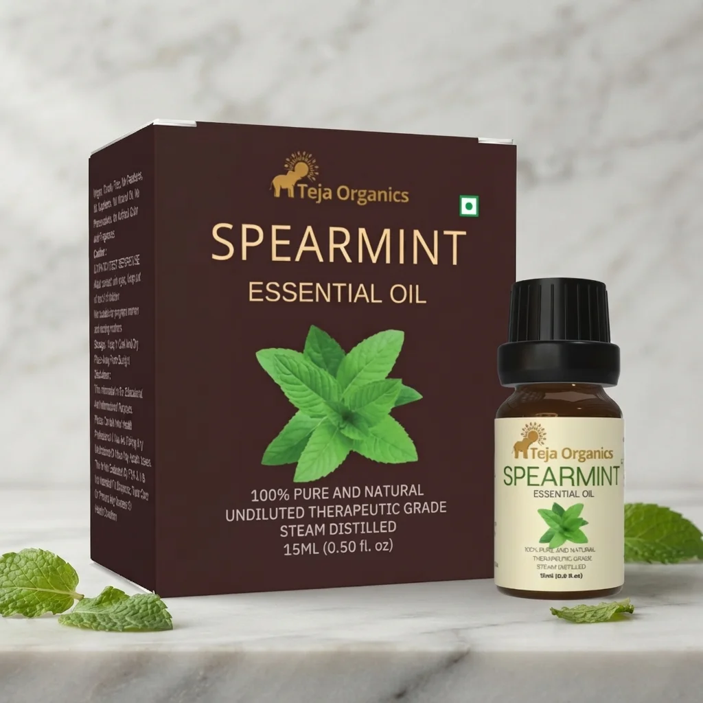 Spearmint Essential Oil 15ml | Fresh, Sweet, Minty, Vibrant, Aroma, Natural cooling |  Provides instant freshness | Skin/Hair care | Aromatherapy