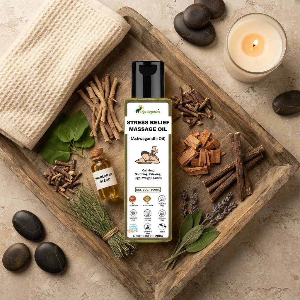 stress-relief-massage-oil-100ml-gallery3-candidate-1786039359 Stress Relief Massage Oil 100ml | Stress buster | Unwinding | Calming, Soothing, Relaxing | Reduces anxiety | Supports Sleep Quality | Relief from Vata disorders | Best for evening or bedtime massage