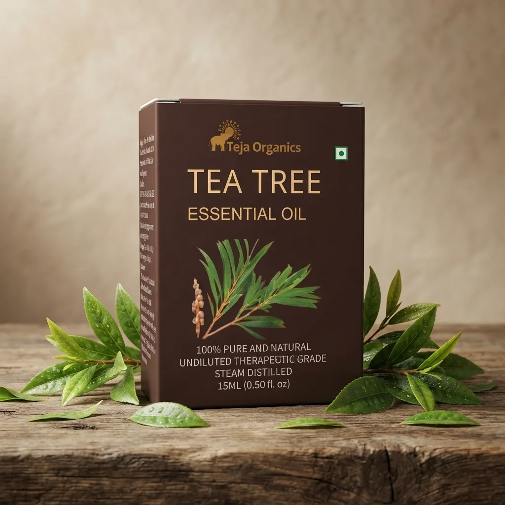 Tea Tree Essential Oil 15ml | 100% Pure Natural Oil | Acne care | Skin | Helps reduce pimples & blemishes appearance | Cleanser | Scalp & Dandruff Care | Aromatherapy | Home Wellness Use