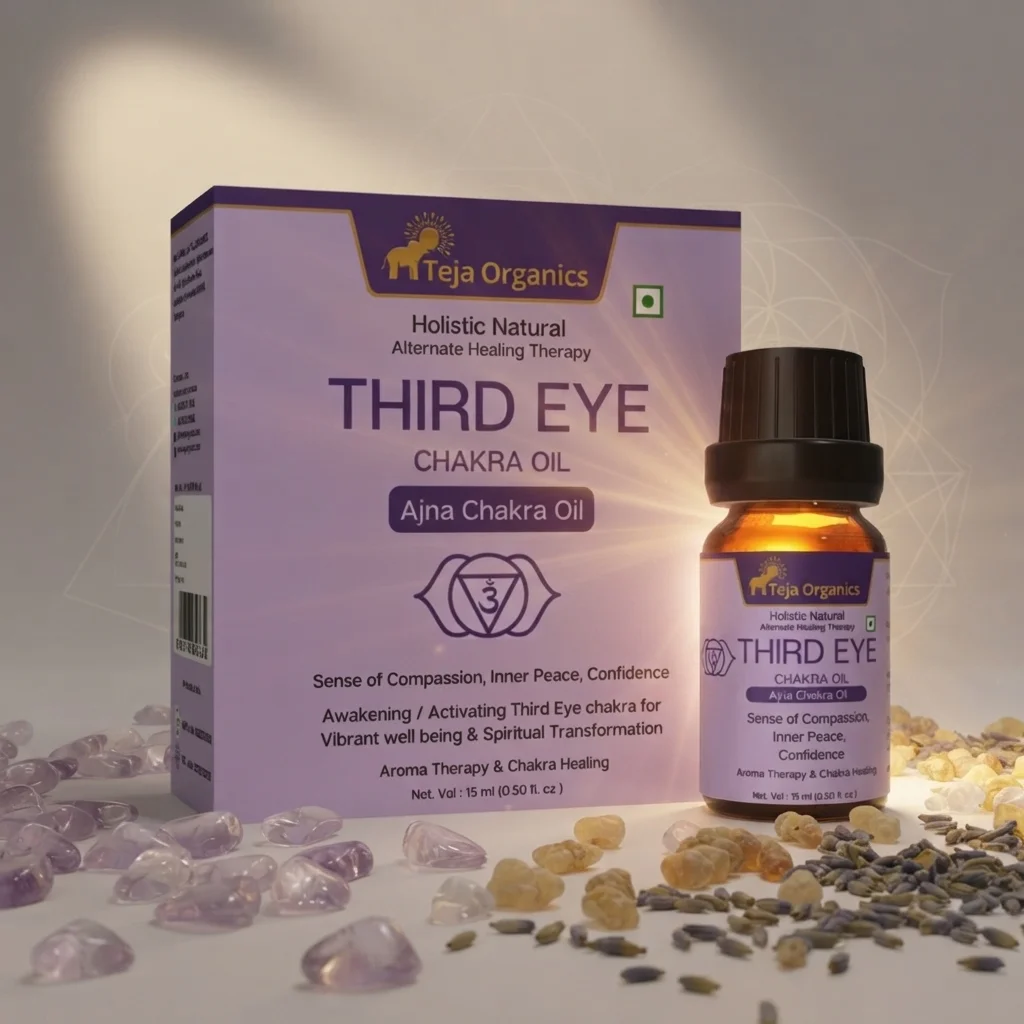 Third Eye Chakra Oil (Ajna Chakra) 15 ml | Aromatherapy Essential Oil Blend for Sense of Compassion, Inner Peace, Confidence | External Use