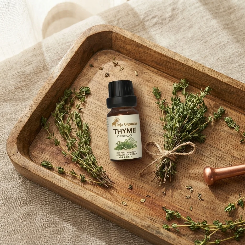 Thyme Essential Oil 15ml | Fresh spicy herbal scent | Natural decongestant | Upper Respiratory Relief | Treatment of alopecia [small patches of hair loss] | Steam inhalation, Bath, Massage oil, Mouth wash | Aromatherapy
