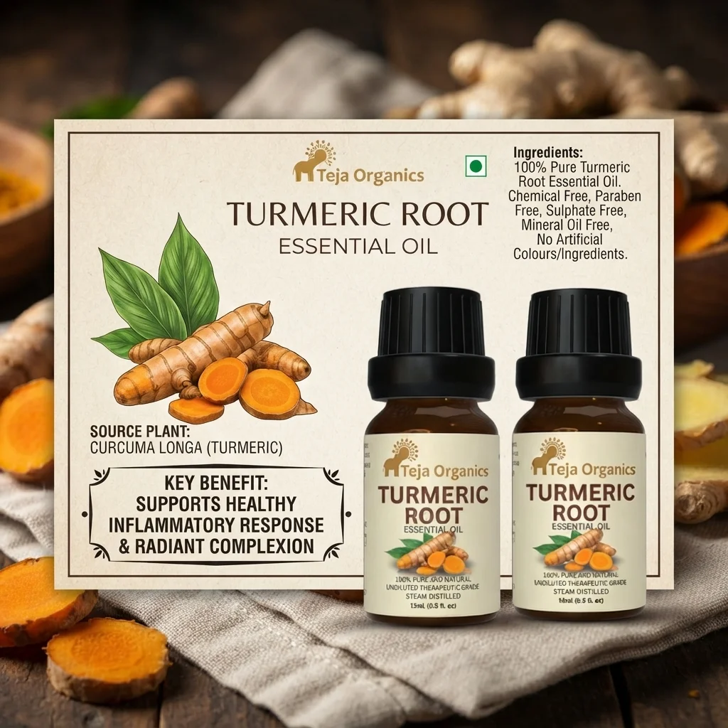 Turmeric Root Essential Oil 15ml | Spicy, warming and earthy scent | It works like a miracle to skin, Skin Blemish Care, reduce dullness  | Improve skin clarity, and enhance natural skin glow | Aromatherapy