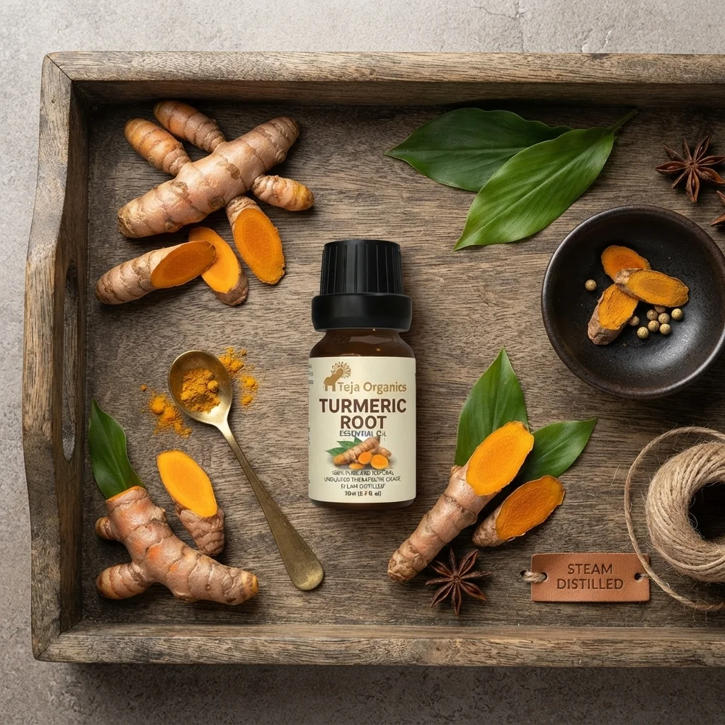 Turmeric Root Essential Oil 15ml | Spicy, warming and earthy scent | It works like a miracle to skin, Skin Blemish Care, reduce dullness  | Improve skin clarity, and enhance natural skin glow | Aromatherapy