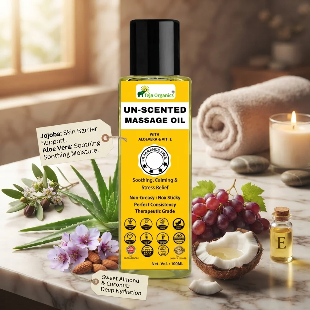 unscented-massage-oil-100ml-fragrance-gallery2-candidate-1786039373 Unscented Massage Oil 100ml | Fragrance-Free Natural Body Massage Oil | Lightweight, Non Greasy & Non-Sticky – Absorbs easily | Ideal for Daily Massage