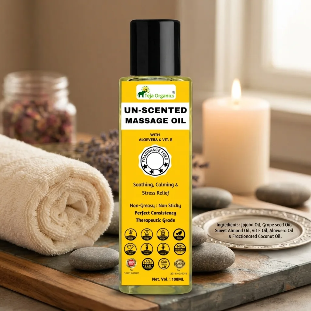 unscented-massage-oil-100ml-fragrance-gallery4-candidate-1786039380 Unscented Massage Oil 100ml | Fragrance-Free Natural Body Massage Oil | Lightweight, Non Greasy & Non-Sticky – Absorbs easily | Ideal for Daily Massage