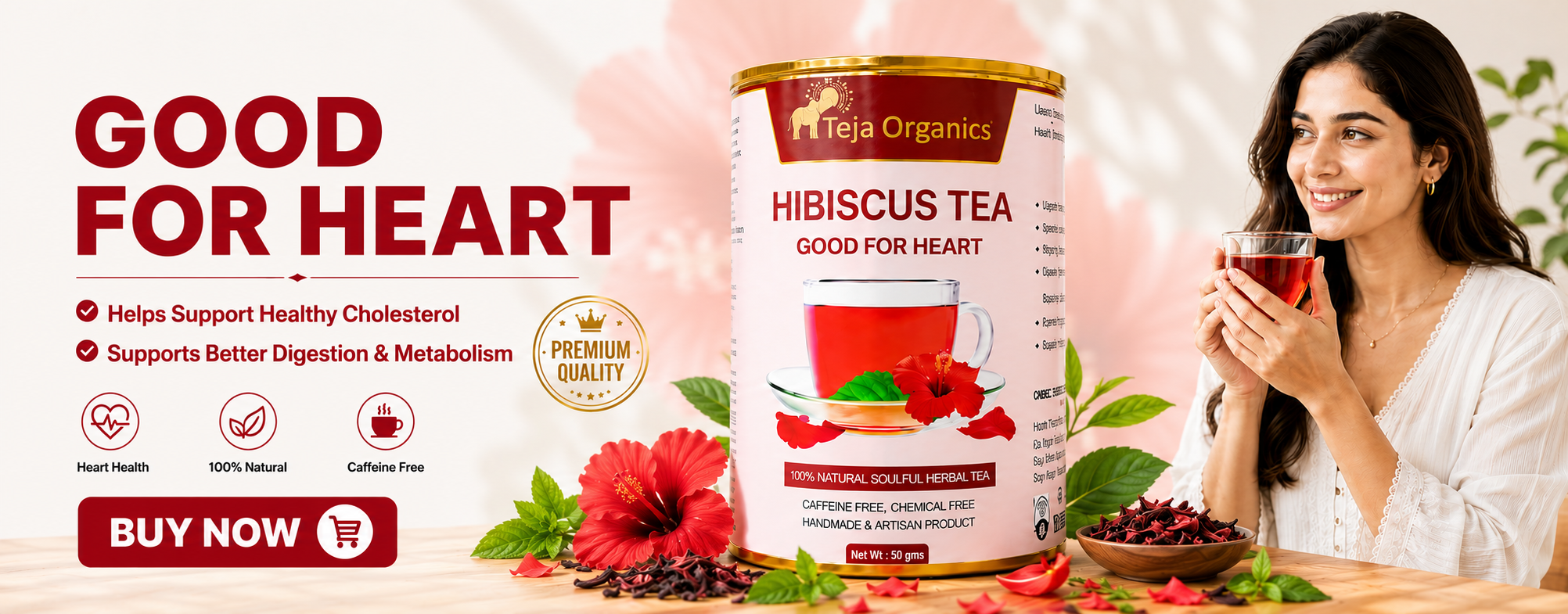 Hibiscus Herbal Tea - Teja Organics